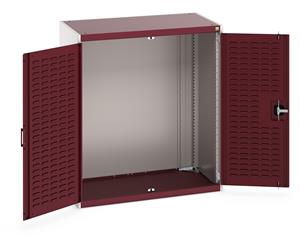 40021064.** cubio cupboard with louvre doors. WxDxH: 1050x650x1200mm. RAL 7035/5010 or selected